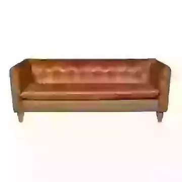 Harris Tweed and Leather Vintage 3 Seater Sofa